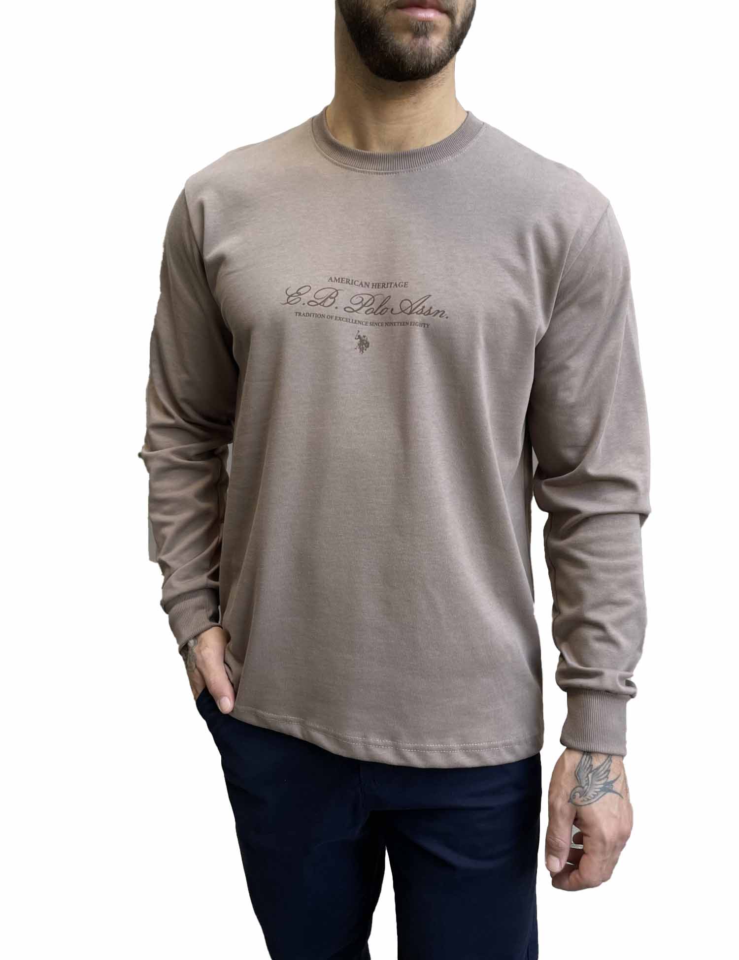 Everbest ανδρική πούρο μακρυμάνικη μπλούζα με τύπωμα Plus Size 2610180P φωτογραφία